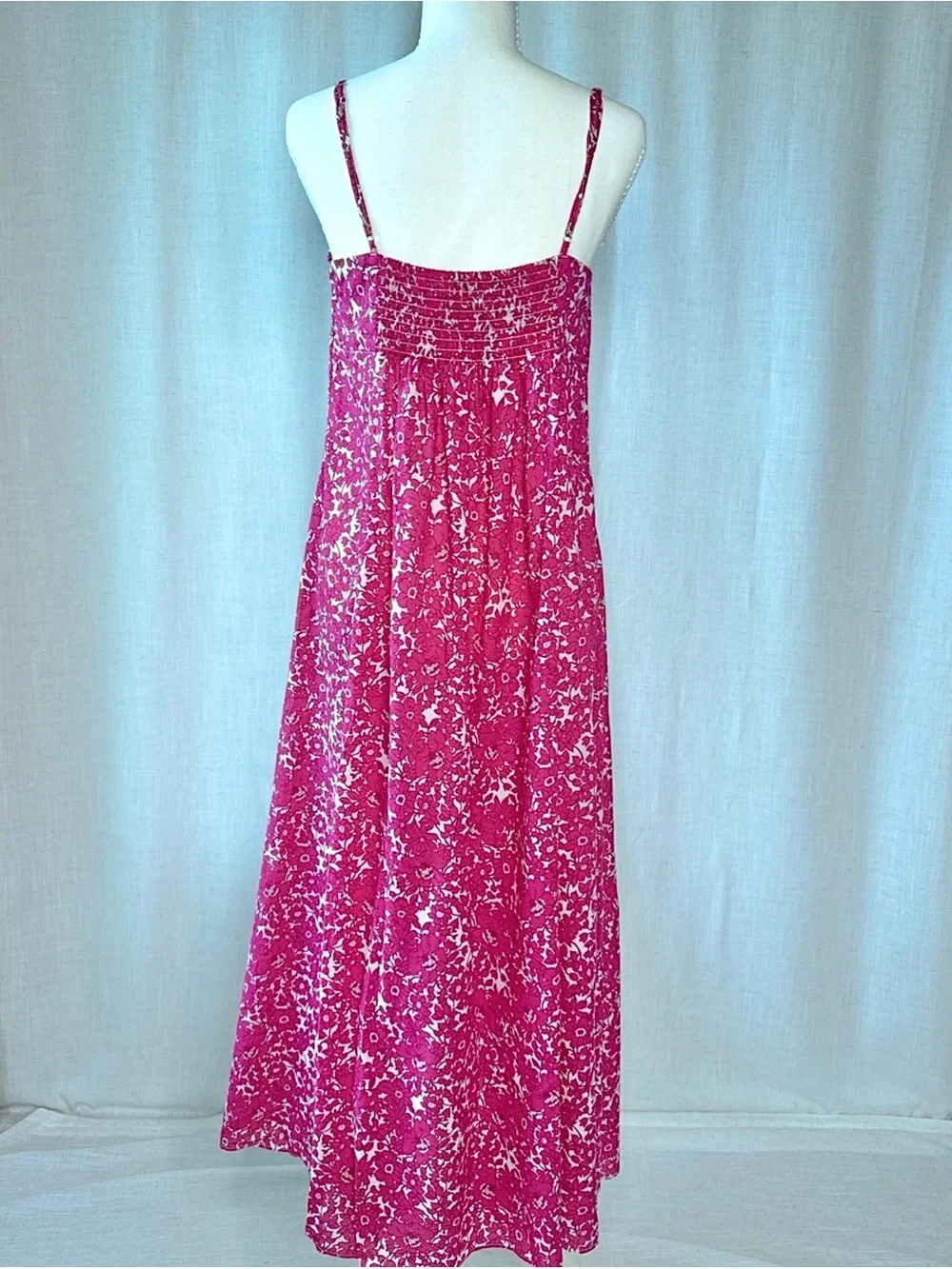 J.Crew Cotton Voile Keyhole Cover-Up Maxi Dress Blushing Meadow Festival Pink M